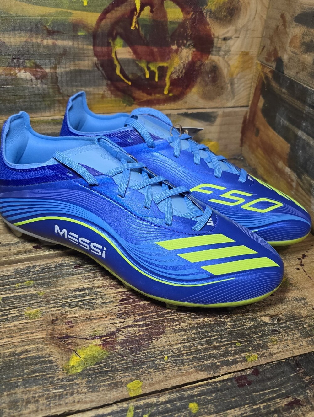 Adidas Messi F50 Elite FG Soccer Cleats Blue  Size 6Y = Women 7 JP7450 New - Picture 3 of 8